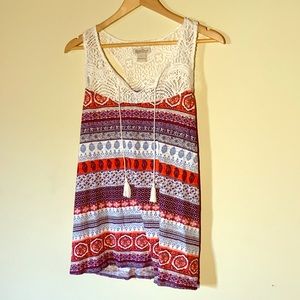 🍀 Lucky🍀 Brand🍀 tank top with a crochet neck